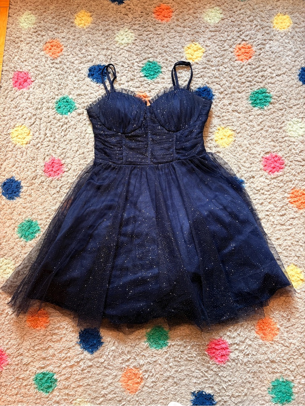 City Studio Navy Dress with Subtle Sheen
